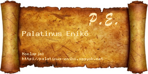 Palatinus Enikő névjegykártya